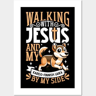 Jesus and dog - Karelo-Finnish Laika Posters and Art